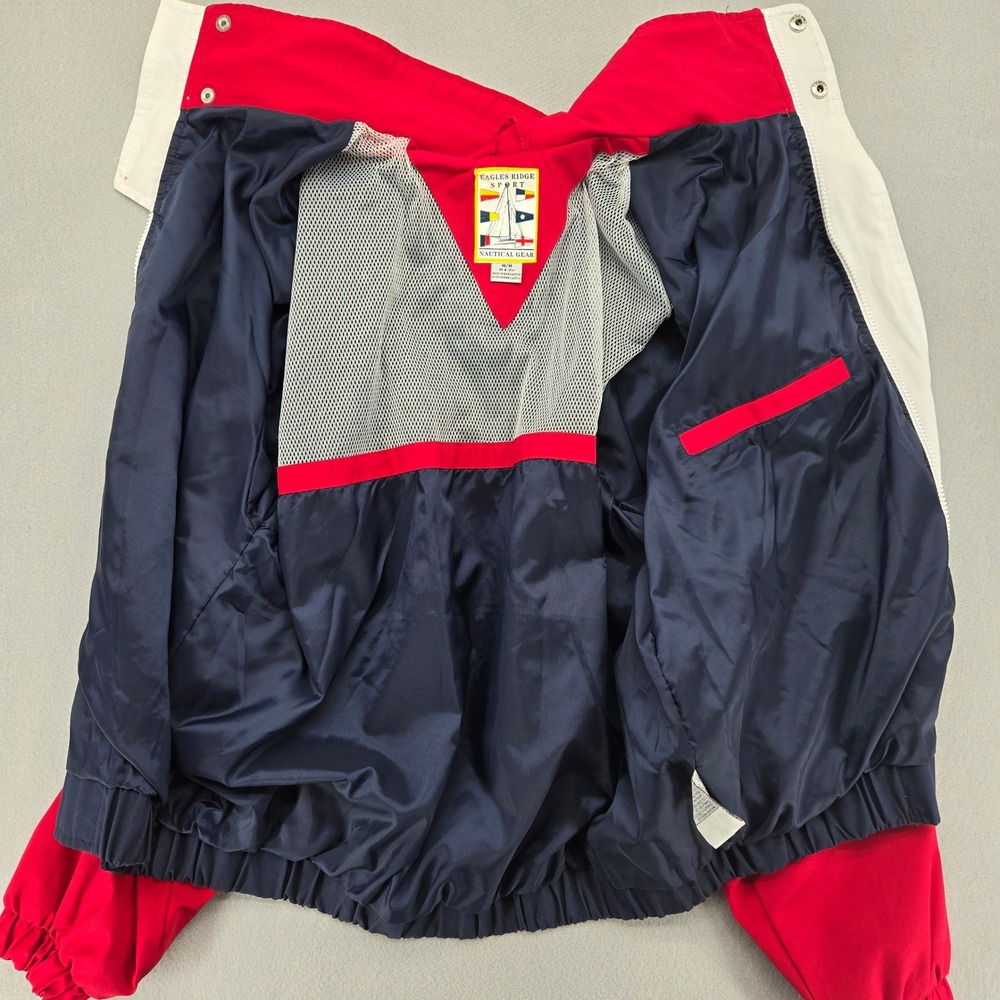 Nautical Sailing Colorblock Windbreaker Jacket Medium Gorpcore 90s Coastal Vtg - Picture 5 of 12